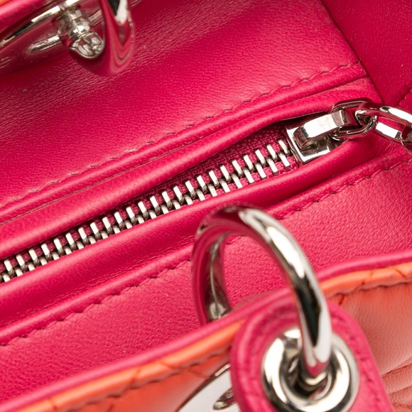 Pre-Loved Dior Medium Bicolor Lambskin Cannage Lady Dior - Picture 12 of 12